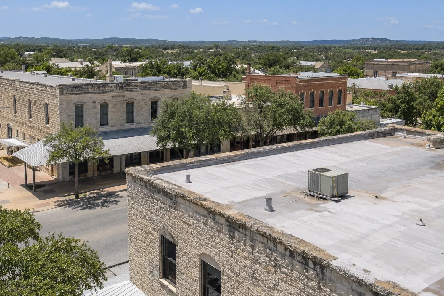 Commercial Roofing in the Downtown Square District, San Marcos, TX